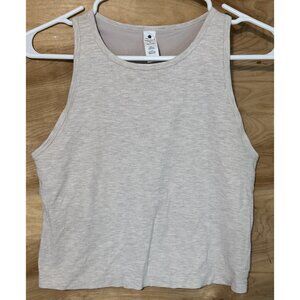 YOGALICIOUS Women's Large Ribbed Racerback Crop Tank Top Activewear